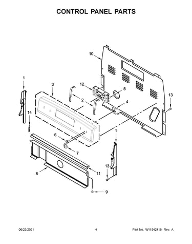 Control panel parts