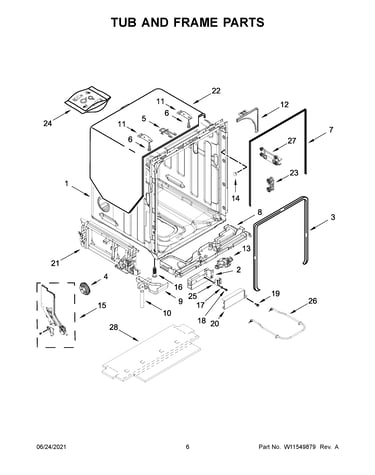 Tub and frame parts