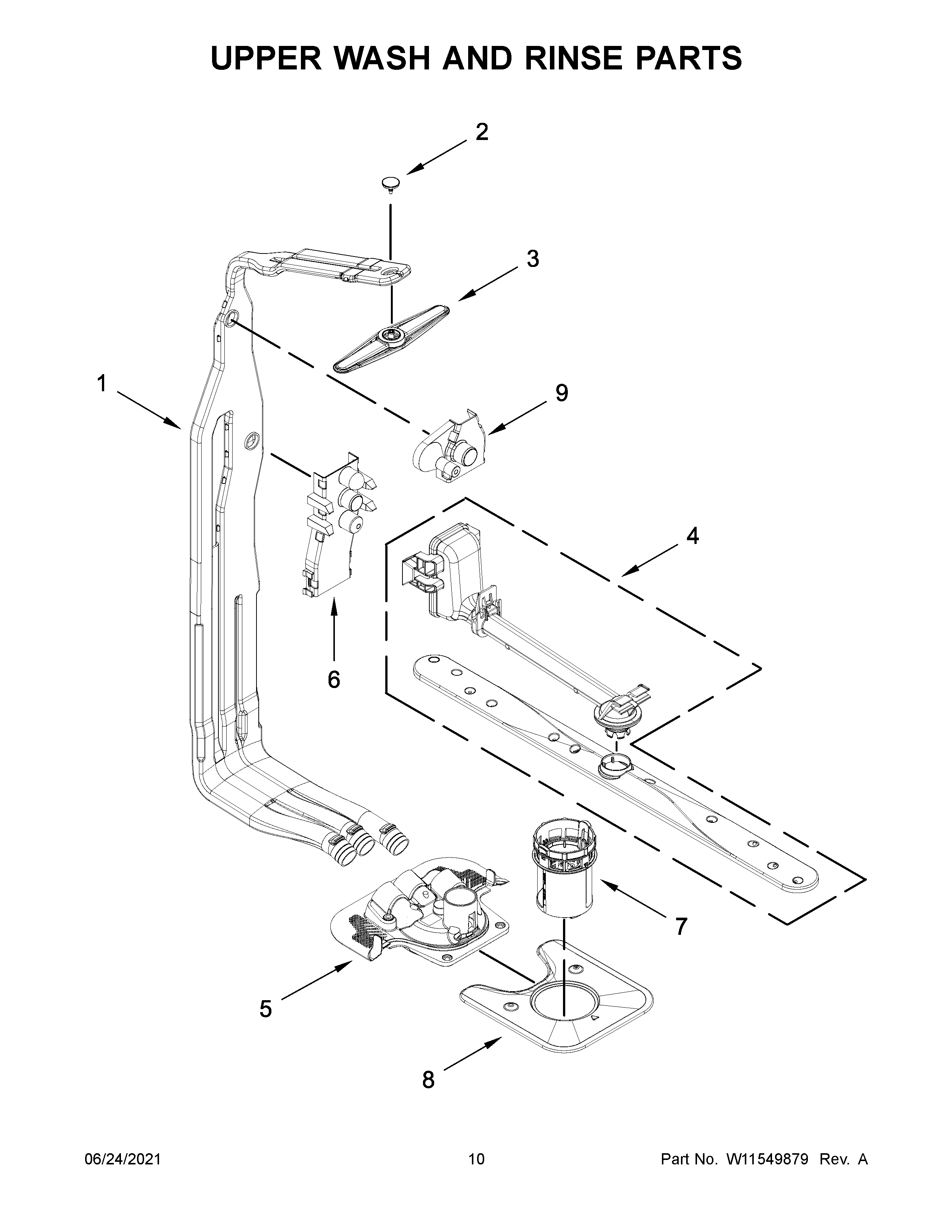 UPPER WASH AND RINSE PARTS