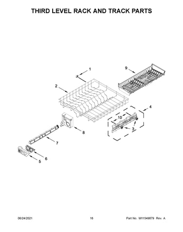 Third level rack and track parts
