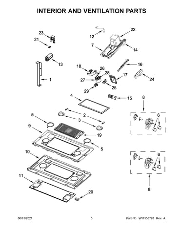 Interior and ventilation parts