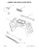 Cabinet and installation parts