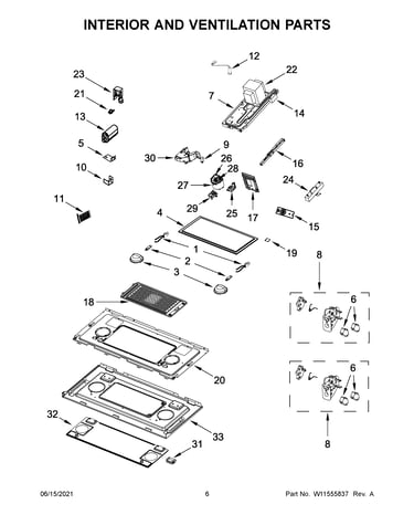 Interior and ventilation parts
