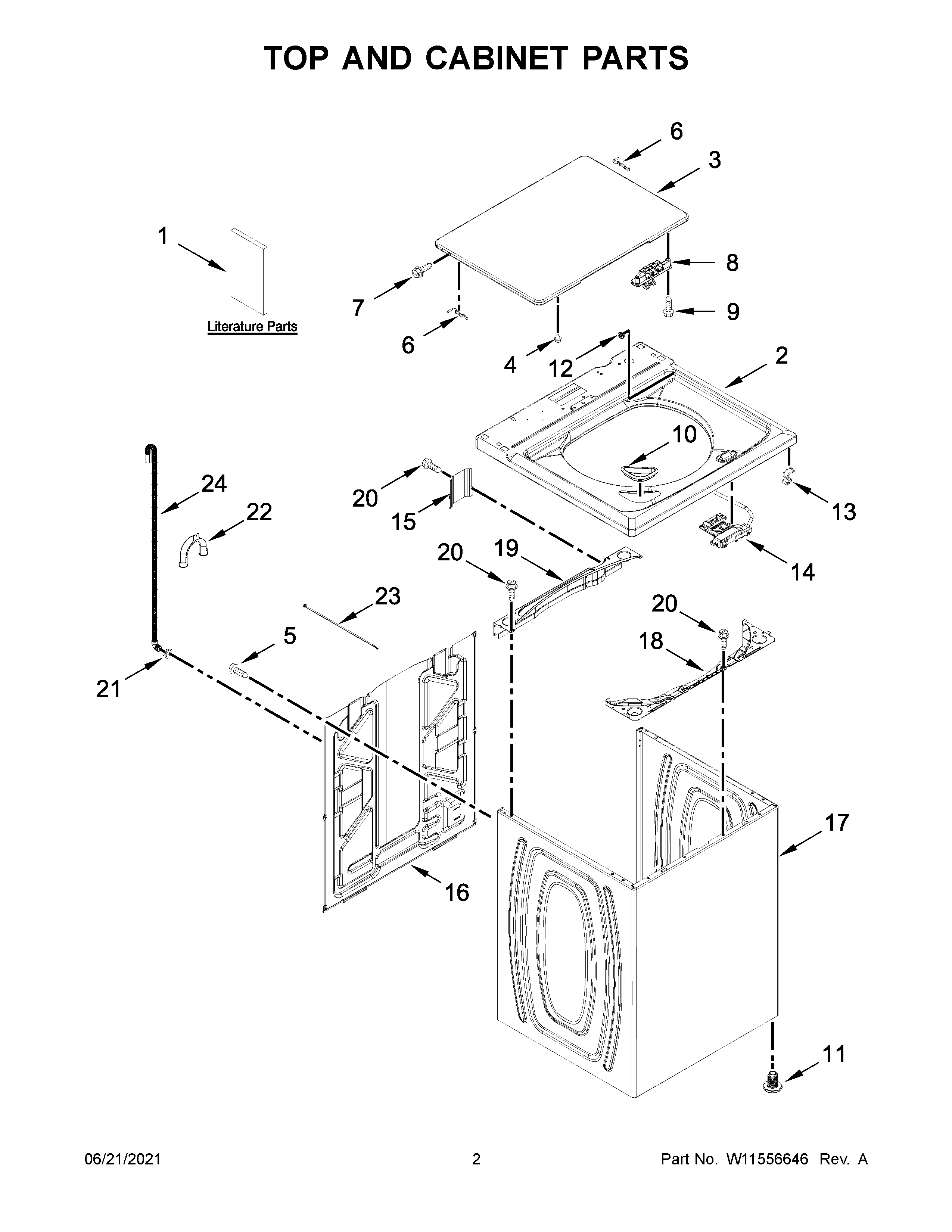 TOP AND CABINET PARTS