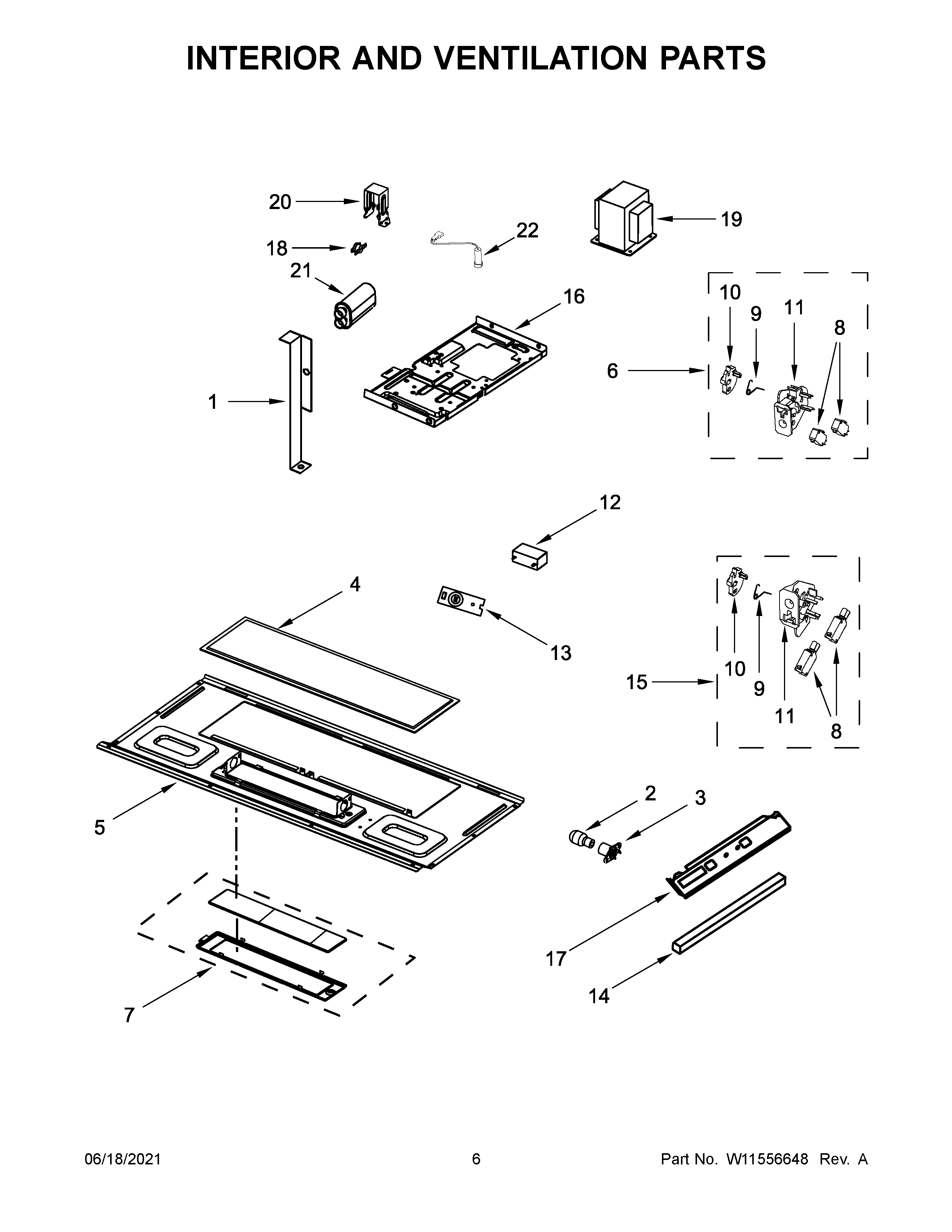 Interior and ventilation parts