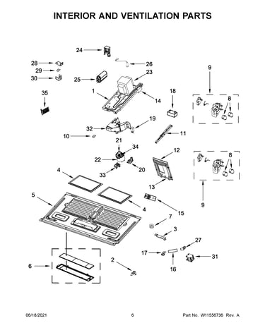 Interior and ventilation parts