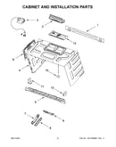 Cabinet and installation parts