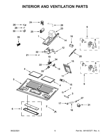 Interior and ventilation parts