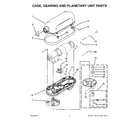 KitchenAid 5KSM7591XDER0 case, gearing and planetary unit parts diagram