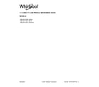 Whirlpool WML35011KW01 cover sheet diagram