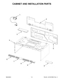 Cabinet and installation parts