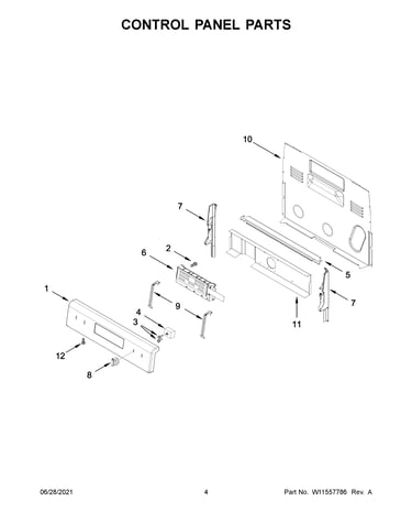Control panel parts