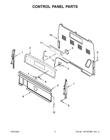 Control panel parts