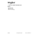 Whirlpool YWML75011HV11 cover sheet diagram