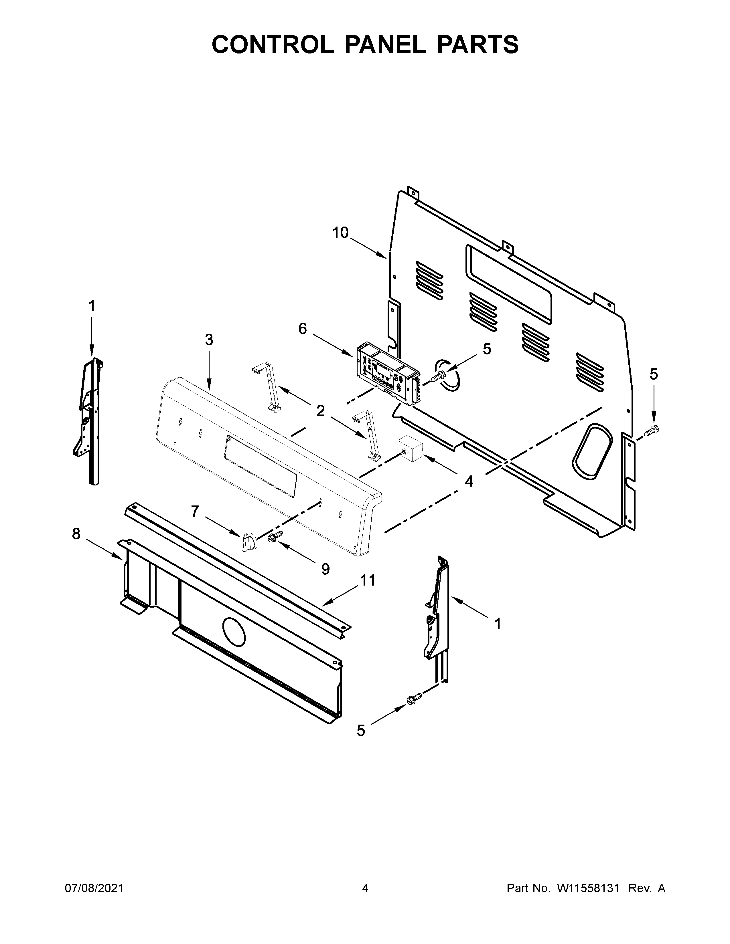 Control panel parts