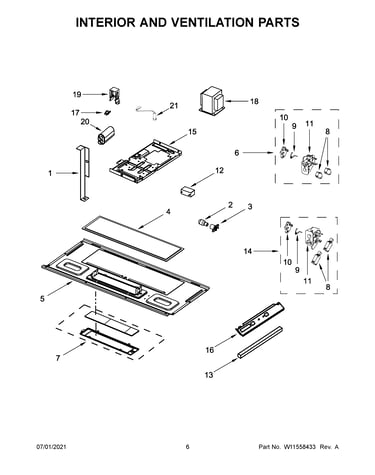 Interior and ventilation parts