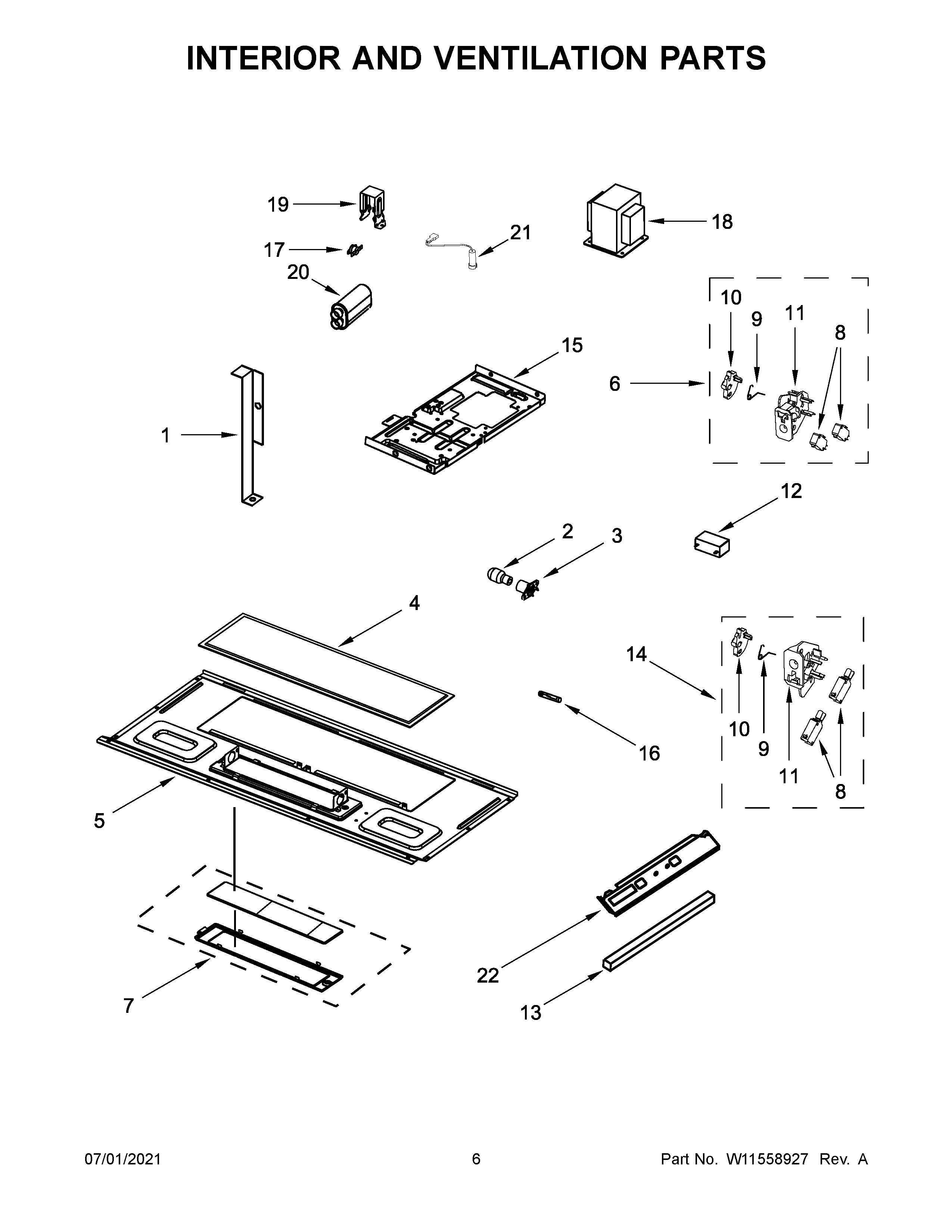 Interior and ventilation parts