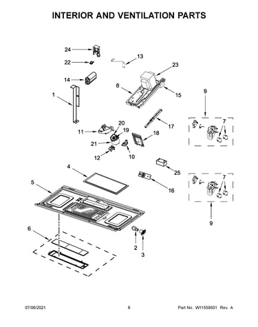 Interior and ventilation parts