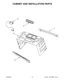 Cabinet and installation parts