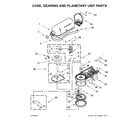 KitchenAid 5KSM150FBEER4 case, gearing and planetary unit parts diagram