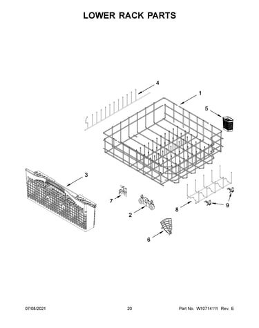 Lower rack parts