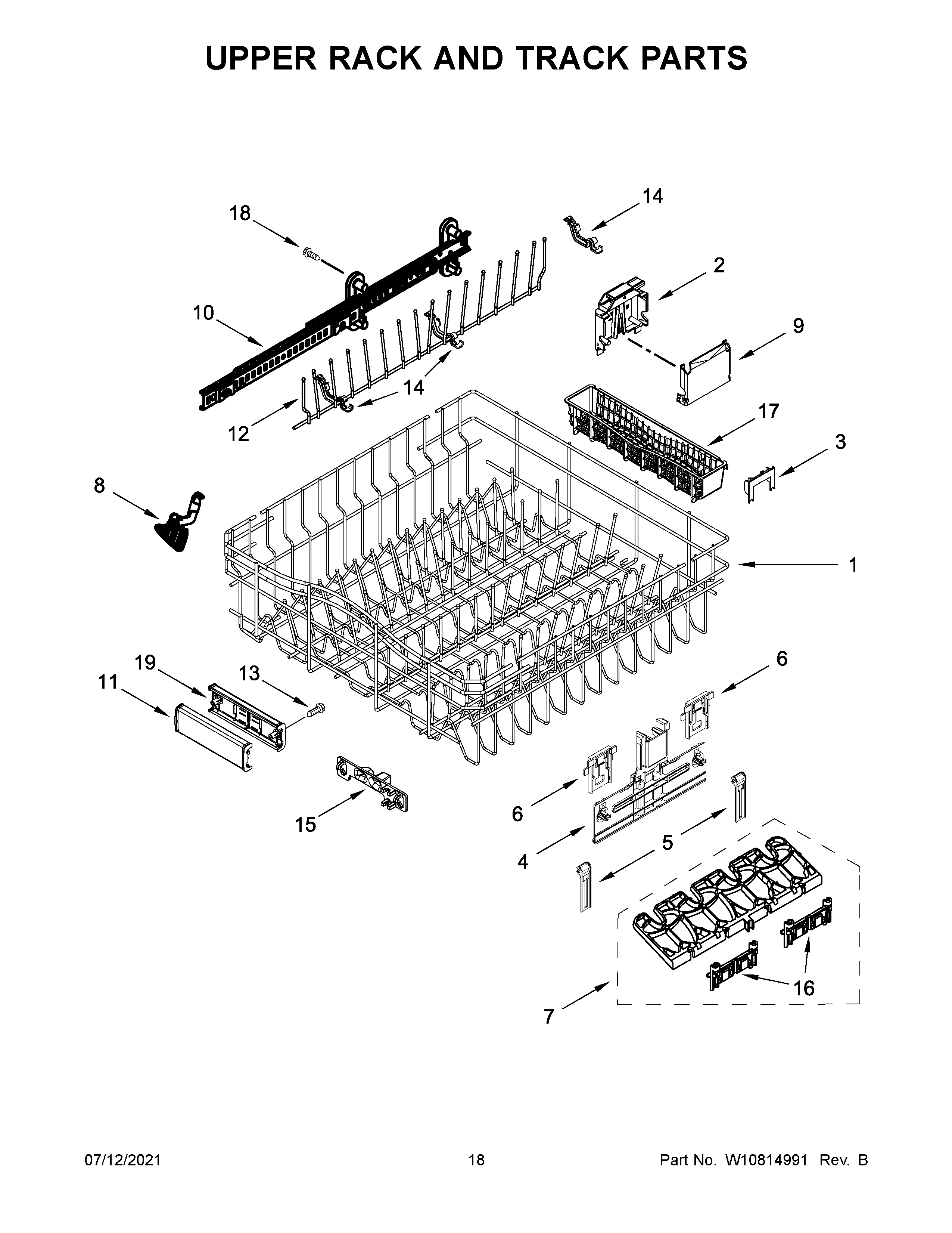 UPPER RACK AND TRACK PARTS