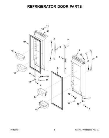 Refrigerator door parts
