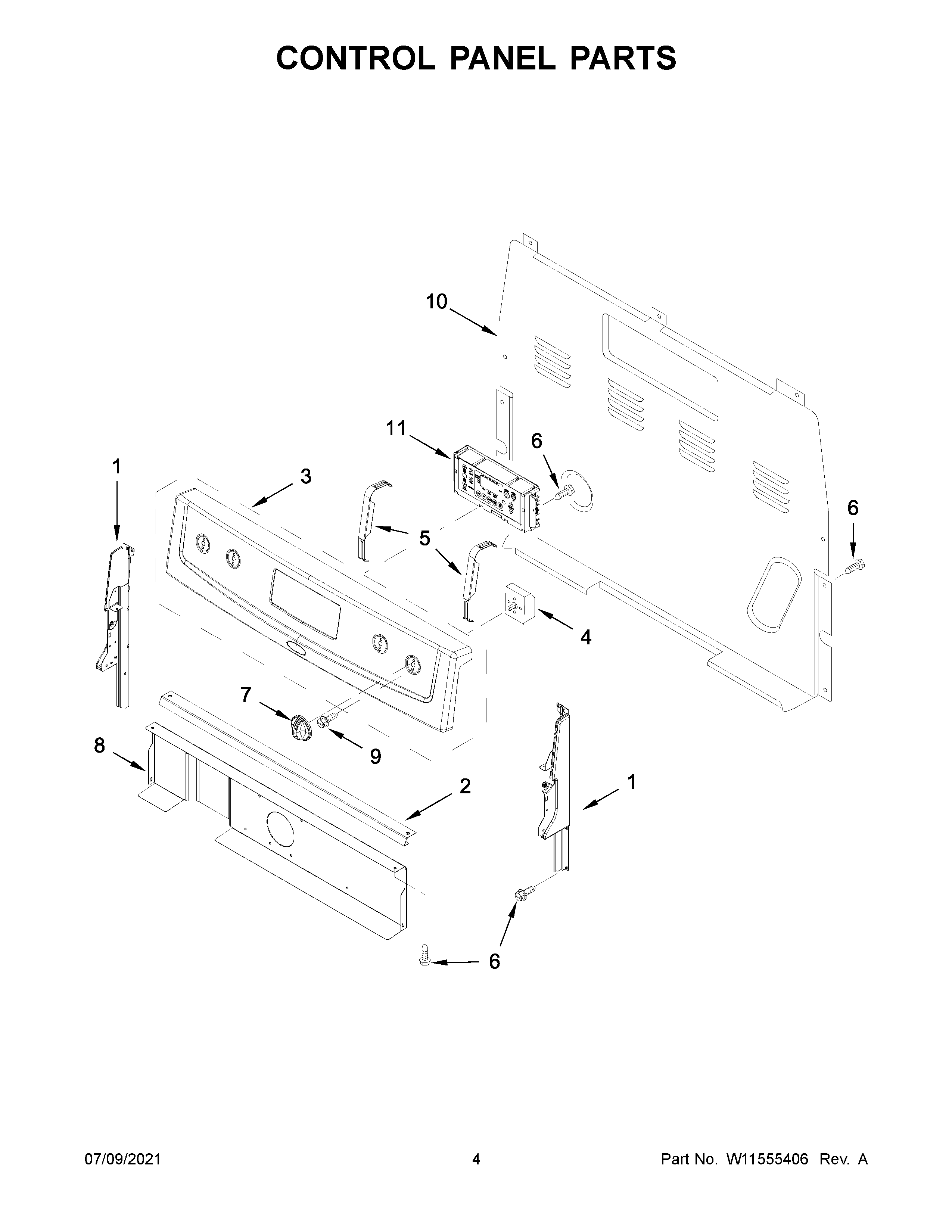 Control panel parts