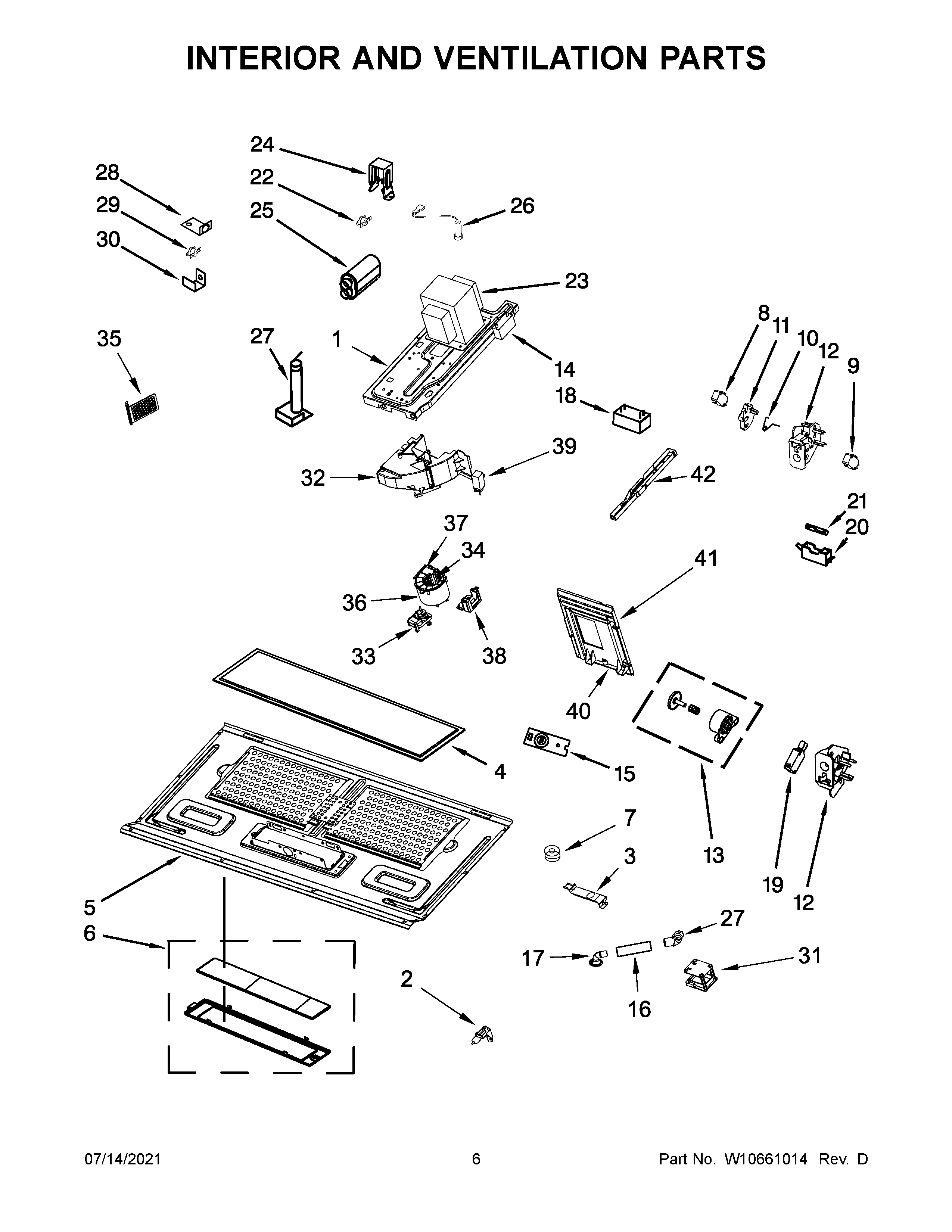 Interior and ventilation parts