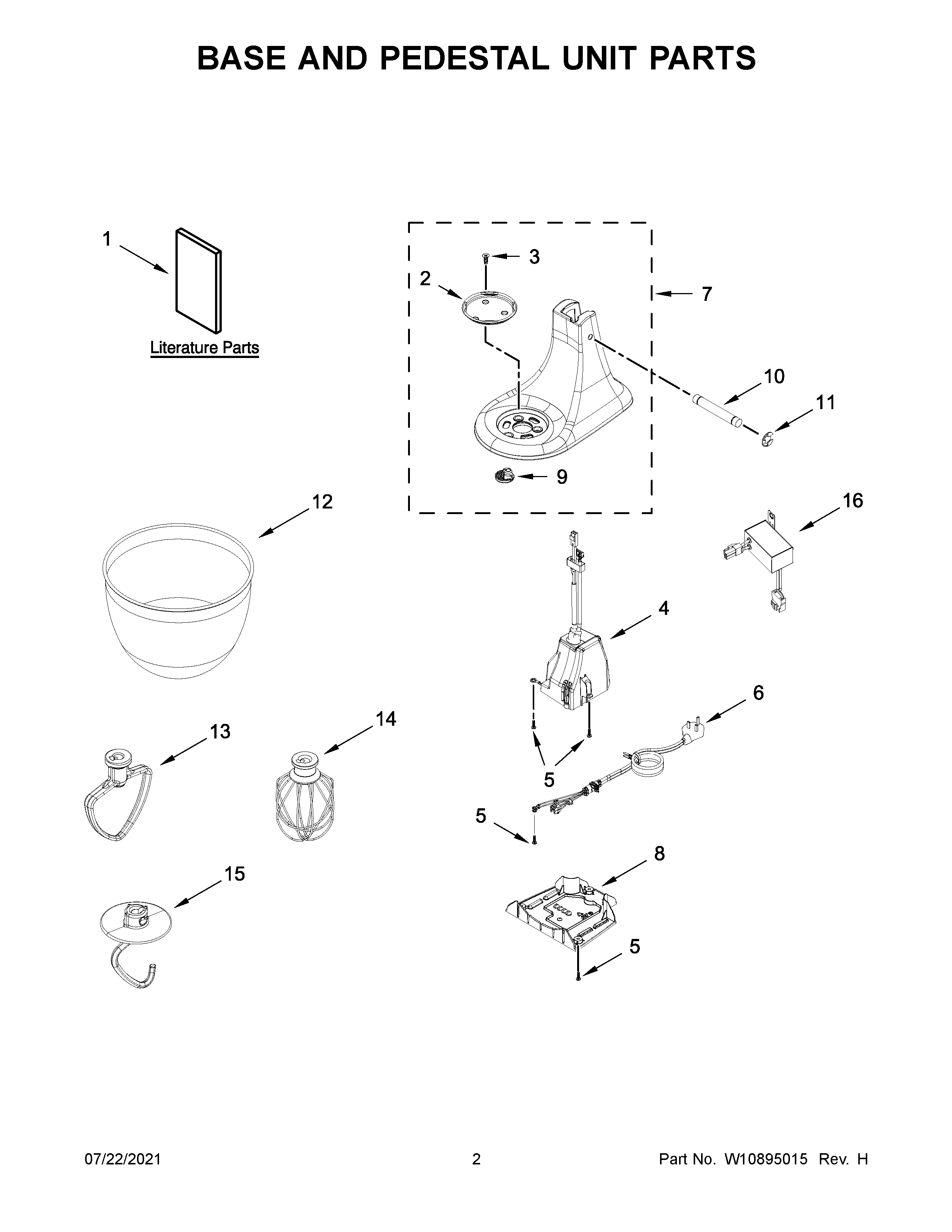 BASE AND PEDESTAL UNIT PARTS