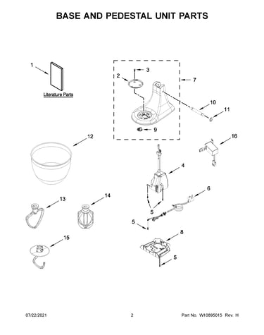 Base and pedestal unit parts
