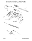 Cabinet and installation parts