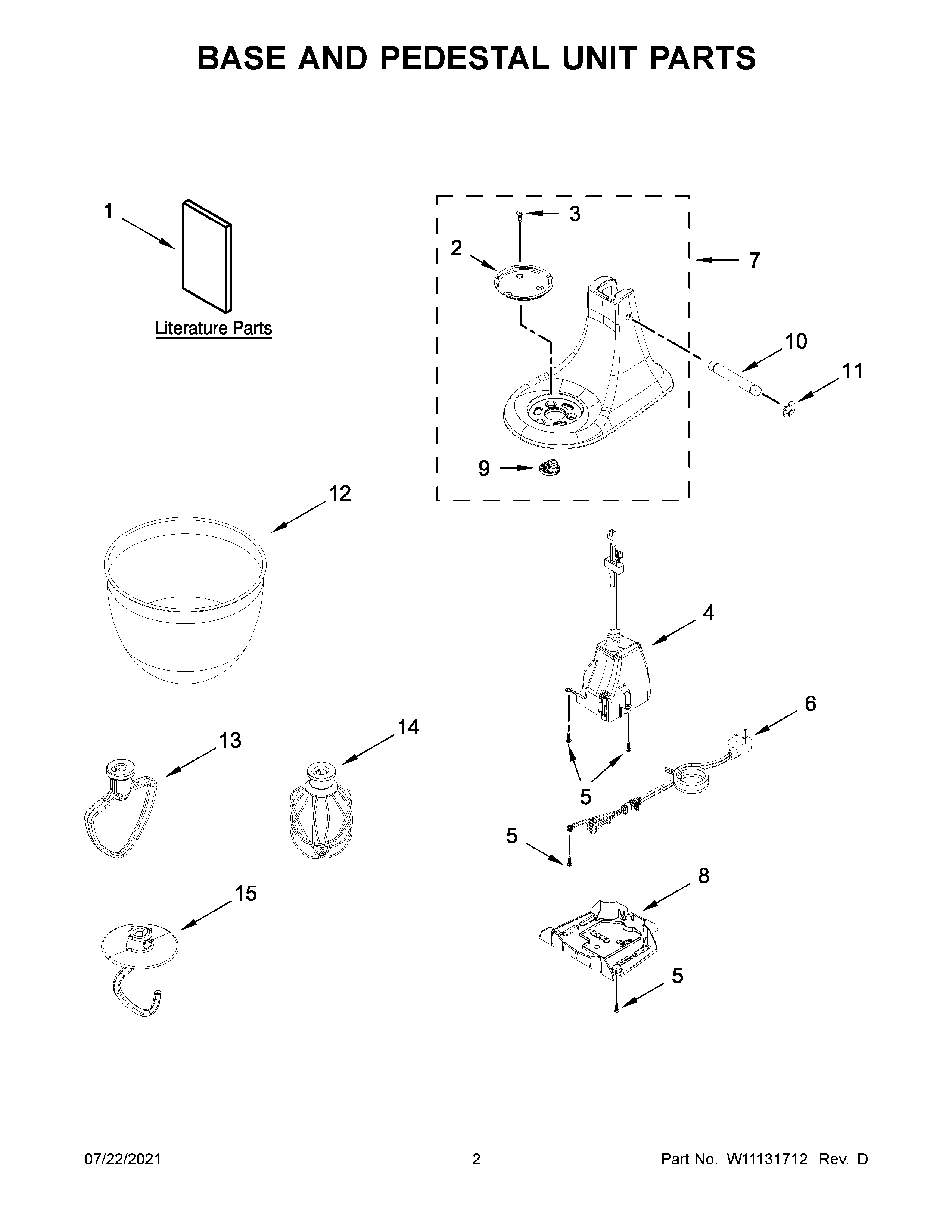 Base and pedestal unit parts