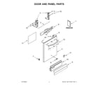 Whirlpool WDT730PAHW0 door and panel parts diagram