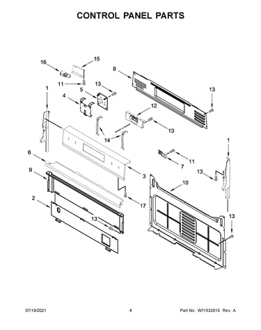 Control panel parts