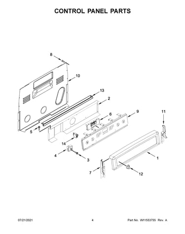 Control panel parts