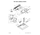 Whirlpool WED5010LW0 top and console parts diagram