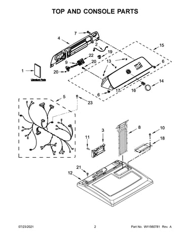 Top and console parts