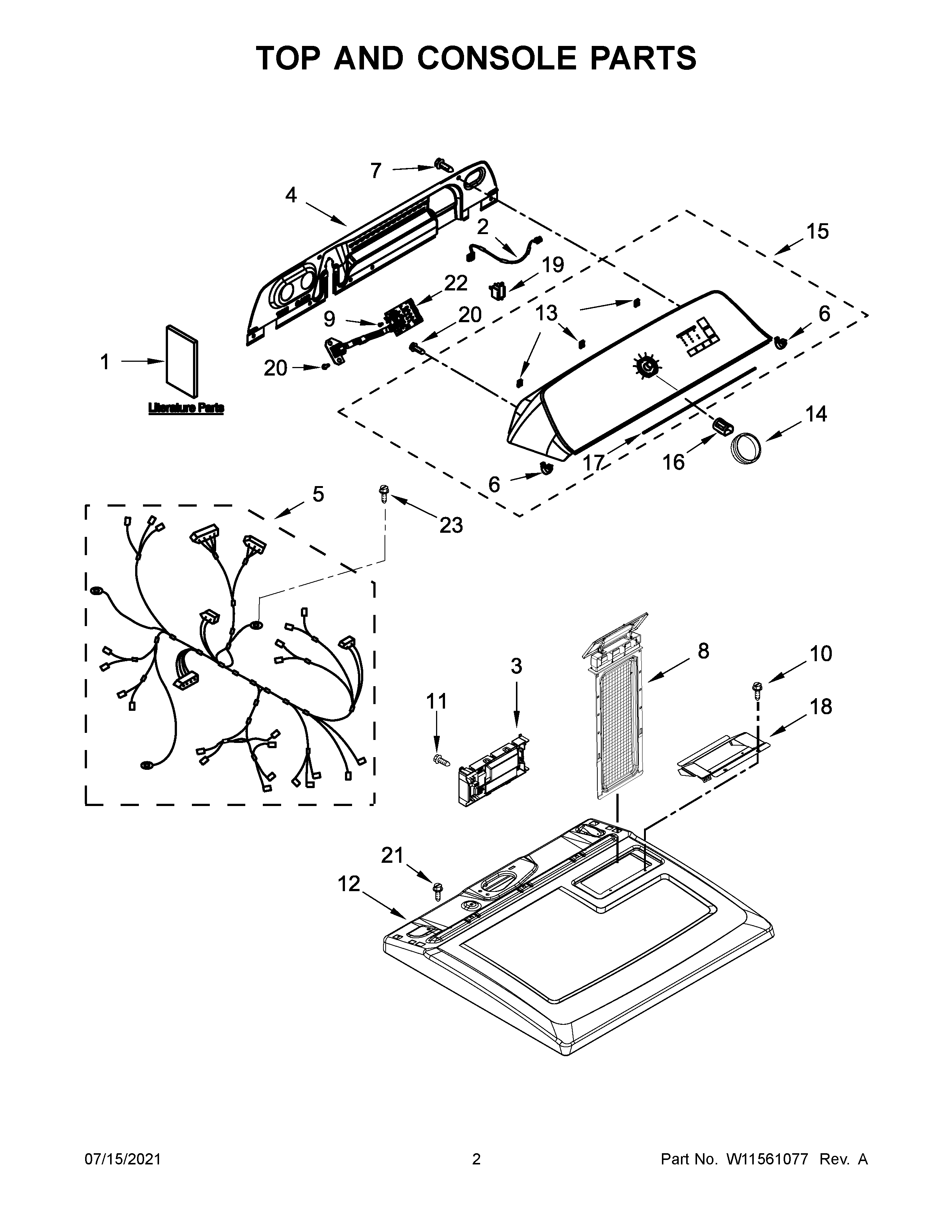 Top and console parts