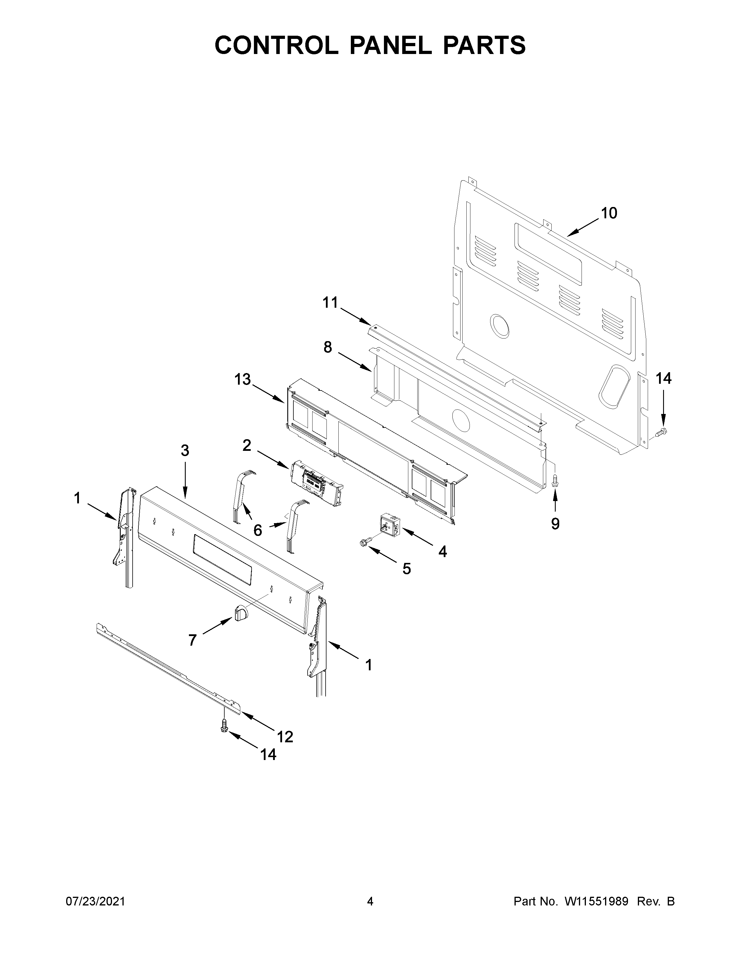 Control panel parts