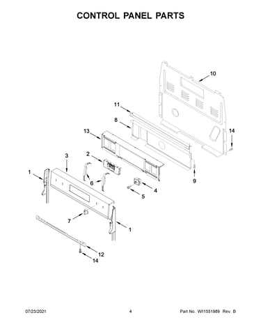 Control panel parts