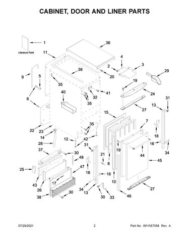 Cabinet, door and liner parts
