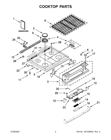 Cooktop parts