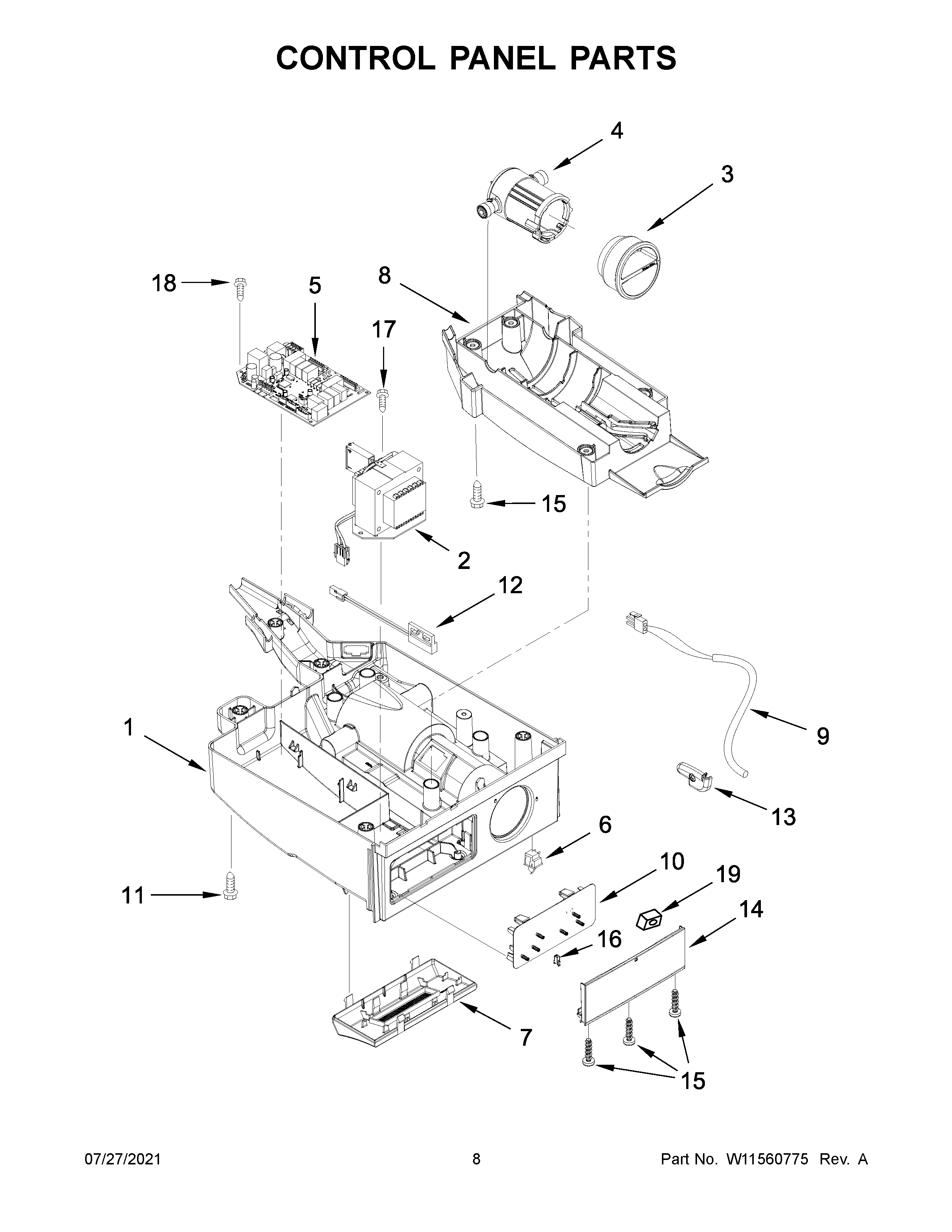 Control panel parts