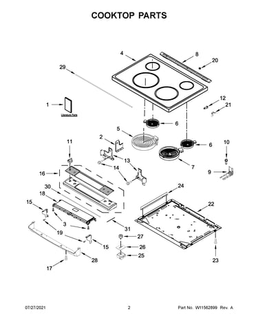 Cooktop parts