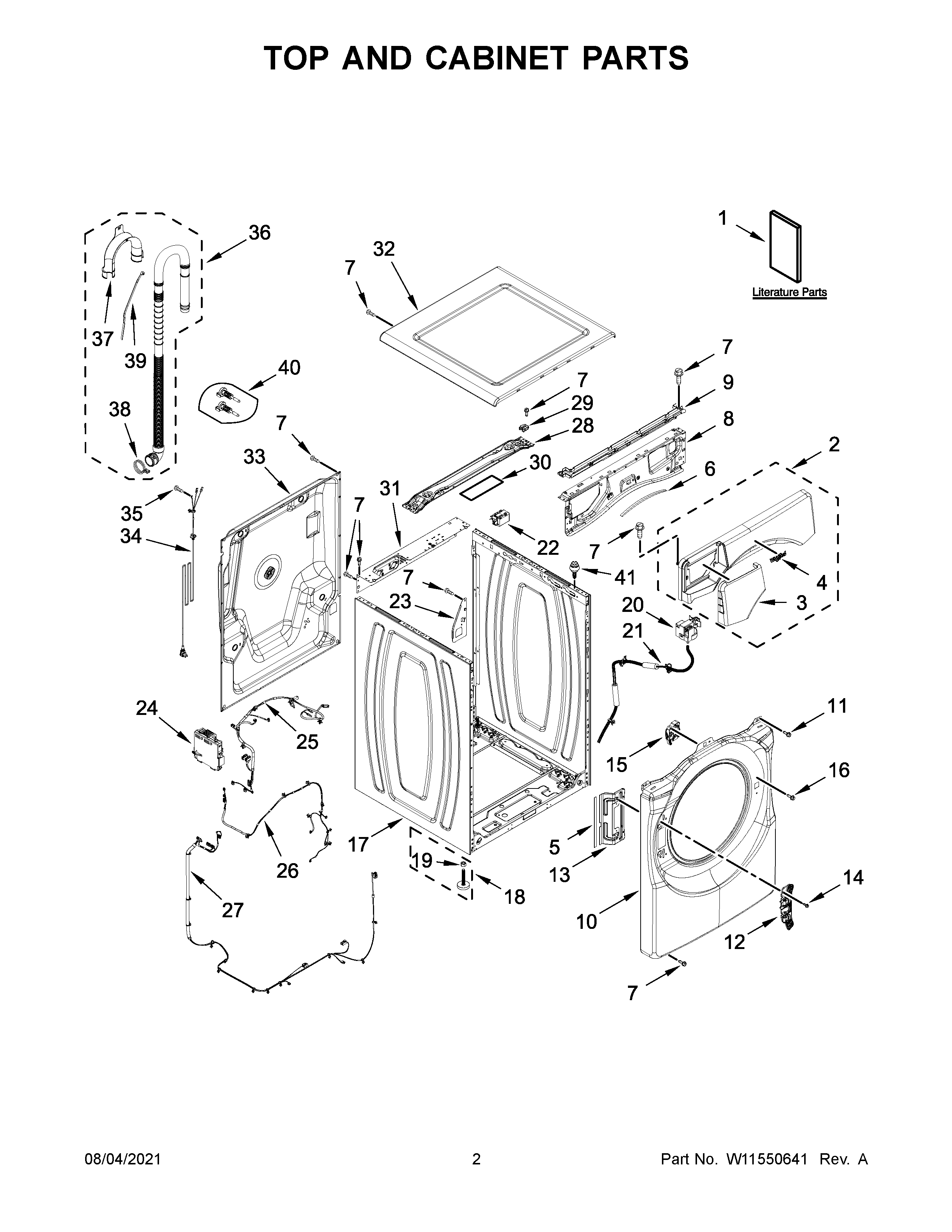 TOP AND CABINET PARTS