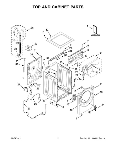 Top and cabinet parts