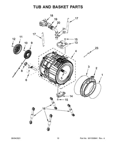 Tub and basket parts