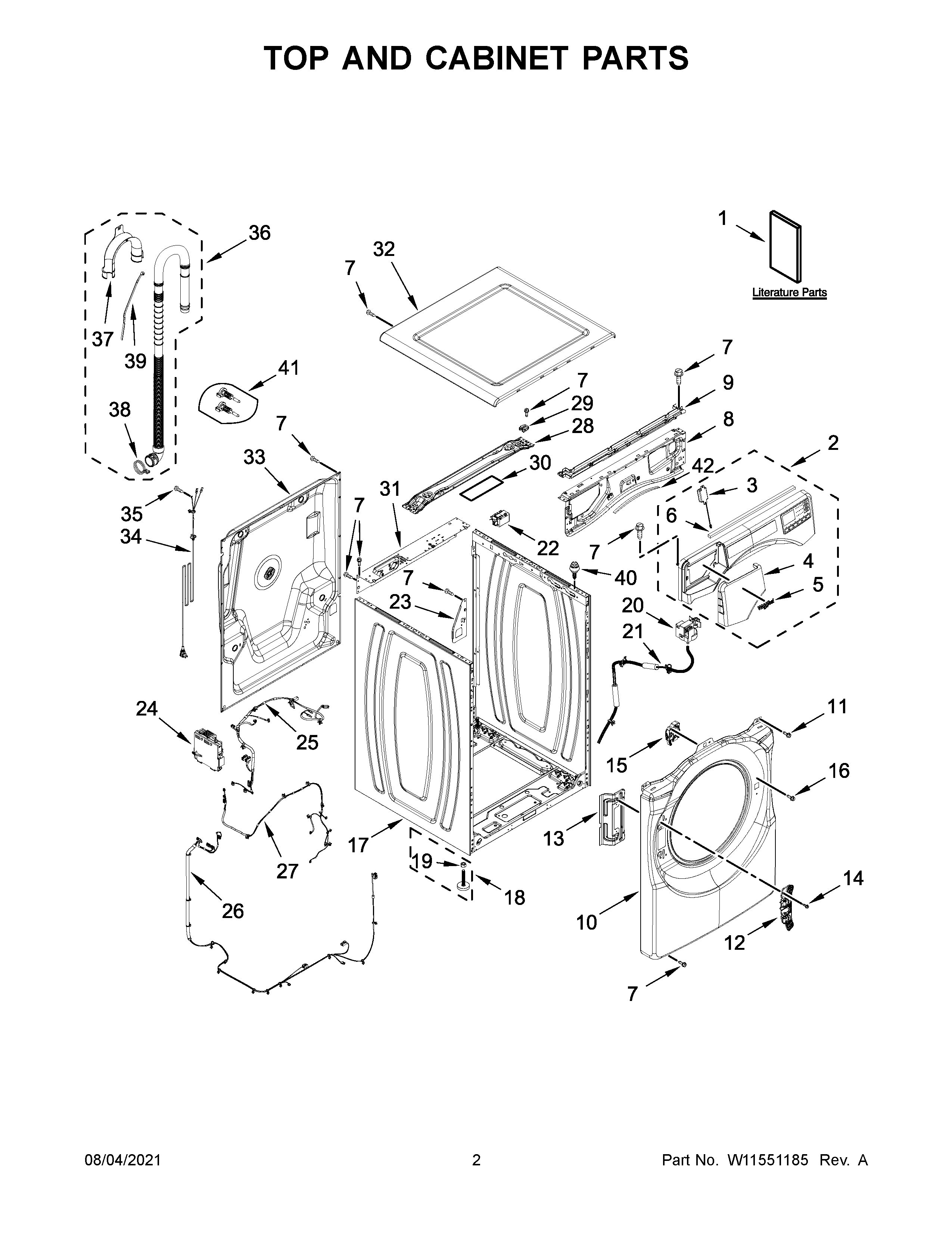 TOP AND CABINET PARTS