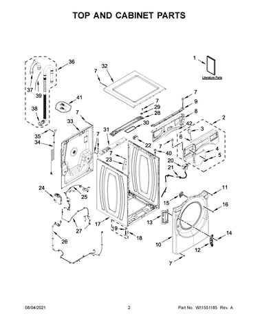 Top and cabinet parts